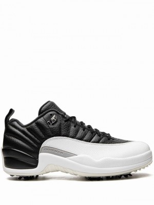 Air Jordan 12 Nike Low Hombre Blancas Negras | ABX-084936