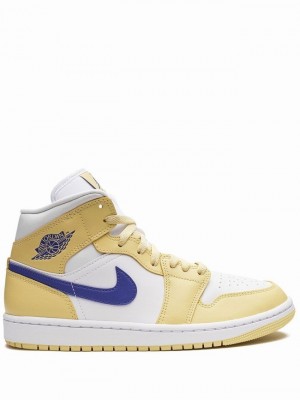 Air Jordan 1 Nike Mid Lemon Wash Mujer Blancas Amarillo Claro Azules | ZAI-218679