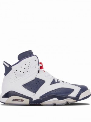 Air Jordan 6 Nike Retro Olympic Hombre Blancas Azules | TJU-597120