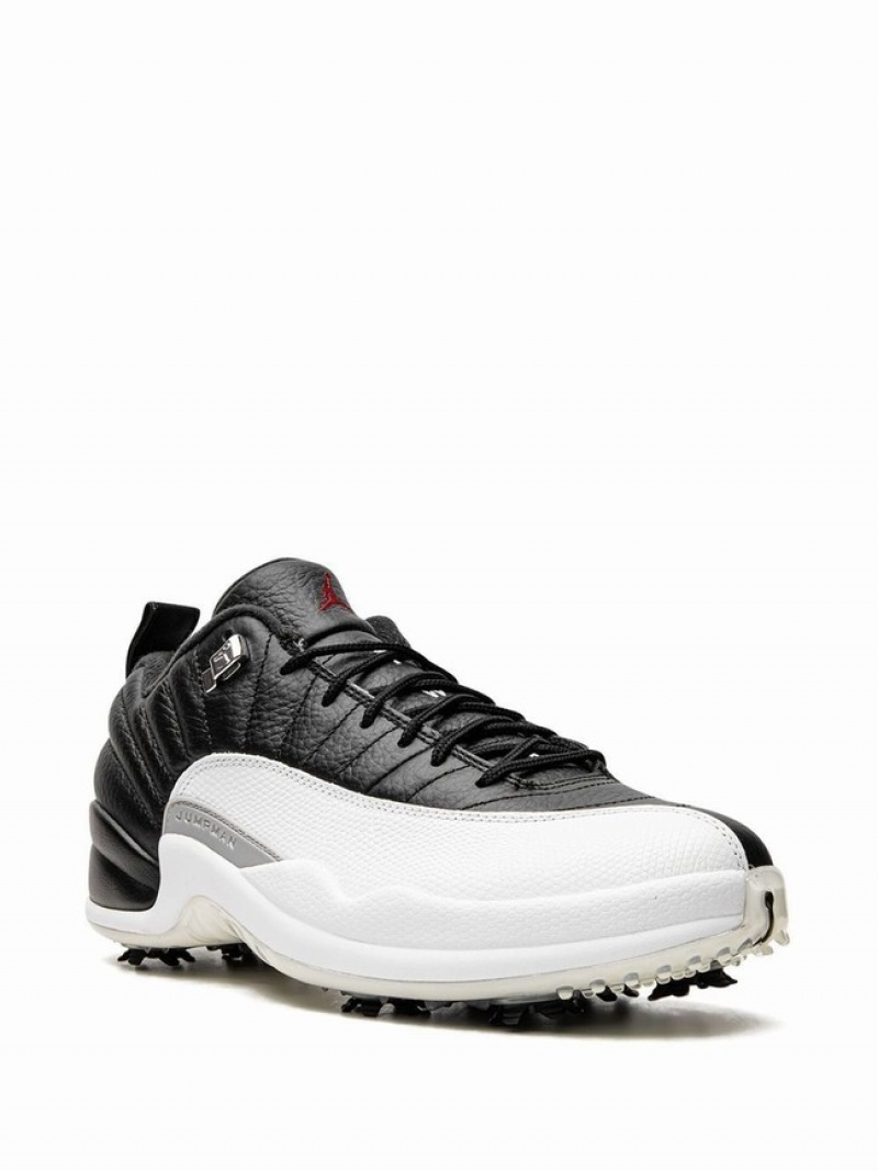 Air Jordan 12 Nike Low Hombre Blancas Negras | ABX-084936
