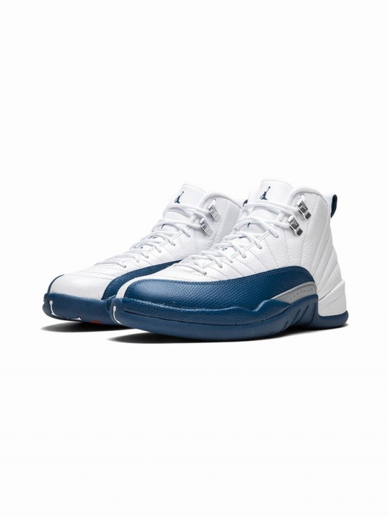 Air Jordan 12 Nike Retro French 2016 Hombre Blancas Azules | DVZ-980672