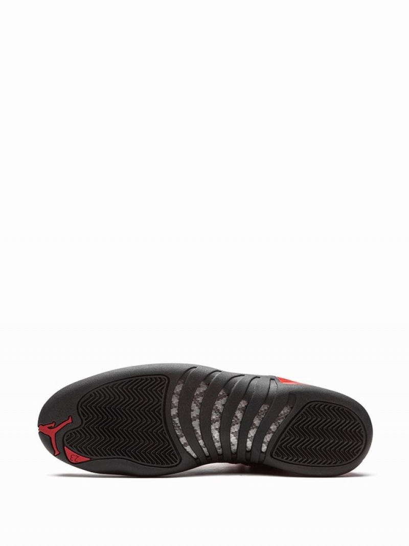 Air Jordan 12 Nike Retro Reverse Flu Game Hombre Rojas Negras | MPL-508497