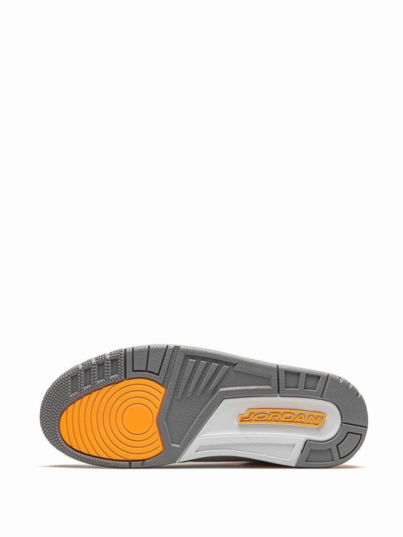 Air Jordan 3 Nike Retro Laser Mujer Blancas Naranjas Gris | VAK-307452